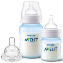 Kit 2 Mamadeiras Classica Azul 125ML e 260ML + 1 Bico 6M+ Philips AVENT SCY119/15 Kit 2 Mamadeiras Classica Azul 125ML e 260ML + 1 Bico 6M+ Philips AVENT SCY119/15