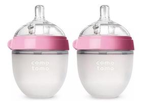Kit 2 Mamadeiras Comotomo Rosa 150Ml Com Bico 0-3M - Rosa