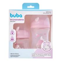Kit 2 mamadeiras easy flow nuvem rosa - buba