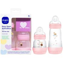 Kit 2 Mamadeiras Mam Easy Start Set 130ml (Bico O Super Lento) e 260ml (Bico 2 Fluxo Médio) Mam
