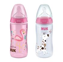 Kit 2 Mamadeiras Nuk 300ml +6m Girafa + My First Rosa Nuk Kit 2 Mamadeiras Nuk 300ml +6m Girafa + My First Rosa Nuk