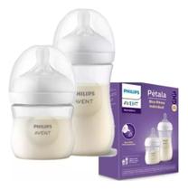 Kit 2 Mamadeiras Pétalas Bico Espiral 125ml + 260ml Philips Avent SCD101/01 Kit 2 Mamadeiras Pétalas Bico Espiral 125ml + 260ml Philips Avent SCD101/01