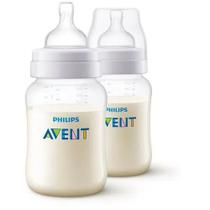 Kit 2 Mamadeiras Philips Avent 260 ml Anti Cólica Transparente Luxo