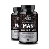 Kit 2 Man Beard & HairUnilife60 Cápsulas 600mg