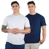 Kit 2 Manga Curta Camisetas Básicas Masculinas Cores Variadas 100% Algodão Macio Premium TRV