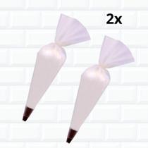 Kit 2 Mangas Sacos De Confeitar Em Silicone Reutilizável