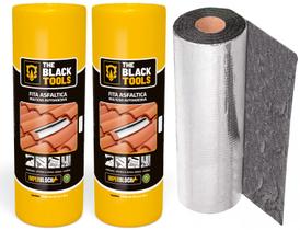Kit 2 Manta Asfáltica Aluminizada Telhado Adesiva 45cm X 10m