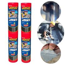 Kit 2 Manta Asfaltica Para Telhado Calha Laje Rufo Chapa Metálica Veda Impermeabiliza 90cm x 10m