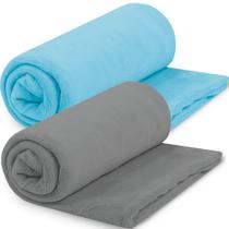 Kit 2 Manta Cobertor Casal Microfibra Soft Macia 180x220cm Camesa