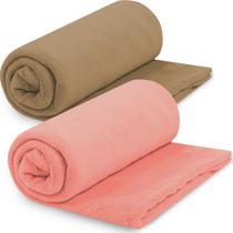 Kit 2 Manta Cobertor Casal Microfibra Soft Macia 180x220cm Camesa