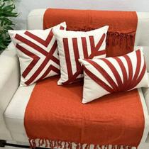 Kit 2 Manta para Sofá Kink Gigante 2 e 3 Lugares 3,00x1,80 Capa Protetor de Sofa Grande de Luxo Cor:Listrada