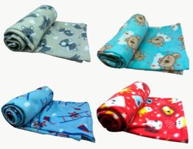 Kit 2 Manta Soft-Estampas Aleatória menino Kit 2 Manta Soft-Estampas Aleatória menino