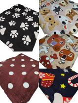 Kit 2 Mantas Capas Pet Com Elástico Veste até 60x90 Protetor de Caminhas Colchonetes Almofadas