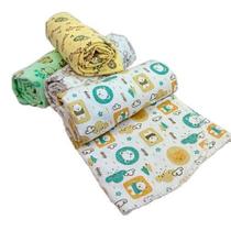 Kit 2 Mantas Coberta Neutras Recem Nascido Unissex Sortidas