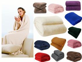 Kit 2 mantas microfibra cobertor casal 1,80 x 2,0 cores variadas