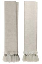 Kit 2 Mantas Para Sofá Bege Cru Luxo Jacquard Linho Decoração Sala