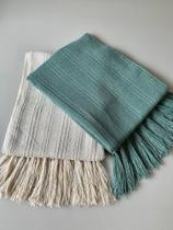 Kit 2 Mantas Para Sofá Poltronas E Peseira De Cama Luxo Cru E Pistache 100% Algodão Kit 2 Mantas Para Sofá Poltronas E Peseira De Cama Luxo Cru E Pistache 100% Algodão