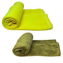 Kit 2 Mantas Pet Cor Amarela E Marrom Kit 2 Mantas Pet Cor Amarela E Marrom