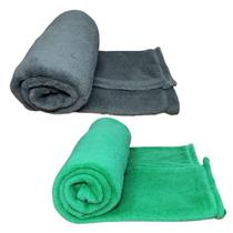 Kit 2 Mantas Pet Cor Cinza E Verde