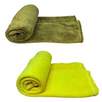 Kit 2 Mantas Pet Cor Marrom E Amarela Kit 2 Mantas Pet Cor Marrom E Amarela