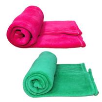 Kit 2 Mantas Pet Cor Rosa E Verde Kit 2 Mantas Pet Cor Rosa E Verde