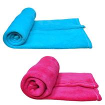 Kit 2 Mantas Pet Cor ul E Rosa Kit 2 Mantas Pet Cor ul E Rosa