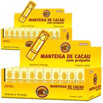 Kit 2 Manteiga De Cacau Com Própolis Protetor Labial ZiinZiin 100 Unidade Hidrata Protege Hidratante Para Lábio Original