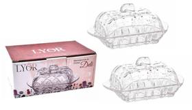 kit 2 Manteigueira de Cristal com Tampa Decoração kit 2 Manteigueira de Cristal com Tampa Decoração