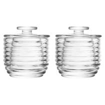 Kit 2 Manteigueira Francesa Organize Já Colméia De Vidro 9,5cm