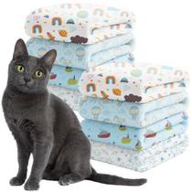 Kit 2 Mantinha Cobertor Pet Gato Azul Algodão 70X90 Macho Kit 2 Mantinha Cobertor Pet Gato Azul Algodão 70X90 Macho
