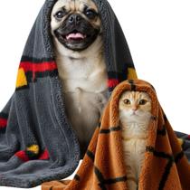 Kit 2 Mantinha Pet Soft Cobertor Cachorro e Gato Estampado