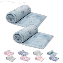 Kit 2 Mantinhas Cobertor Infantil Soninho Do Bebe Poliéster
