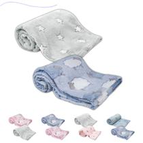 Kit 2 mantinhas cobertor infantil soninho do bebe poliéster pelucia macia aconchegante buba