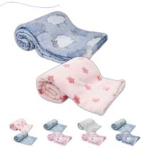 Kit 2 mantinhas cobertor infantil soninho do bebe poliéster pelucia macia aconchegante buba
