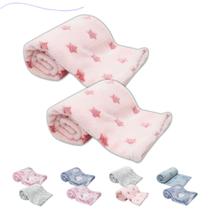 Kit 2 mantinhas cobertor infantil soninho do bebe poliéster pelucia macia aconchegante buba