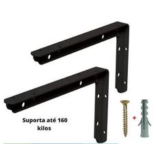 Kit 2 Mao Francesa Suporte Pia Super Reforçado PRETO 15X20