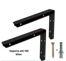 Kit 2 Mao Francesa Suporte Pia Super Reforçado PRETO 15X30