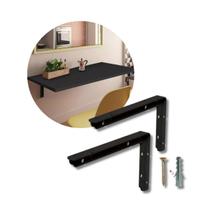 Kit 2 Mao Francesa Suporte Pia Super Reforçado PRETO 20X40