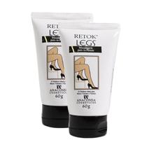 Kit 2 Maquiagem para Pernas Retok Legs Bisnaga Claro Cobertura completa e natural Disfarça imperfeições Efeito meiacalça instantâneo Hidrata