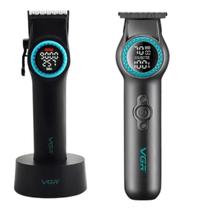 Kit 2 Máquina Corte V001 Base + Acabamento V990 Vgr Barbeiro Barbearia para Iniciante Kit completo