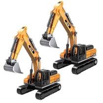 Kit 2 Máquinas Escavadeira em Miniatura Realista Articulada de Esteira Coleção 1:64 Kit 2 Máquinas Escavadeira em Miniatura Realista Articulada de Esteira Coleção 1:64