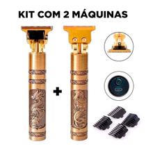 Kit 2 Maquinas Premium Barba Cabelo Faz Pezinho Dragão