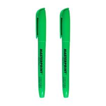 Kit 2 Marca Texto Verde Neon Masterprint Secagem Rápida Ponta Chanfrada