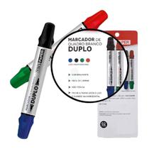 Kit 2 marcador duplo colors para quadro branco yins paper com 2 pecas 4 cores