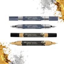 Kit 2 Marcadores Criativo Multimark Shake & Paint 2 Pontas Diversas Superfícies - Faber-Castell Vidro Madeira Kit 2 Marcadores Criativo Multimark Shake & Paint 2 Pontas Diversas Superfícies - Faber-Castell Vidro Madeira