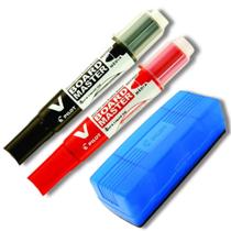 Kit 2 Marcadores Quadro Branco Recarregável + Apagador de Quadro Branco PILOT Kit 2 Marcadores Quadro Branco Recarregável + Apagador de Quadro Branco PILOT