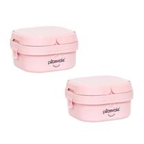Kit 2 marmita lancheira 2 divisórias fit infantil microondas rosa Kit 2 marmita lancheira 2 divisórias fit infantil microondas rosa