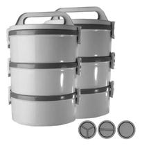 Kit 2 Marmita Termica Com e Sem Divisoria Kit 3 Peças 1,5L Alça Trava Soprano Kit 2 Marmita Termica Com e Sem Divisoria Kit 3 Peças 1,5L Alça Trava Soprano