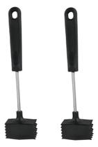 Kit 2 Martelo Para Carne Inox 25cm Preto Amaçiador Cozinha