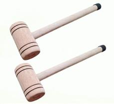 Kit 2 Martelos De Madeira Para Bater Pneu Caminhão Carreta